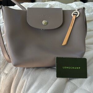 Longchamp Taupe Leather Crossbody Bag excellent condition